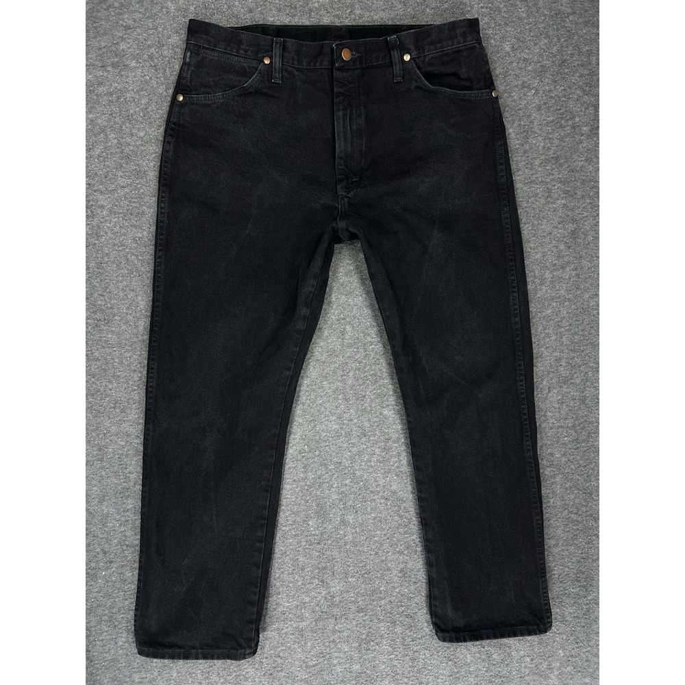 Vintage Wrangler 13MWZ Jeans Men 36x30 Black Denim Cowboy Rodeo Y2K